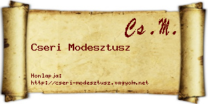 Cseri Modesztusz névjegykártya